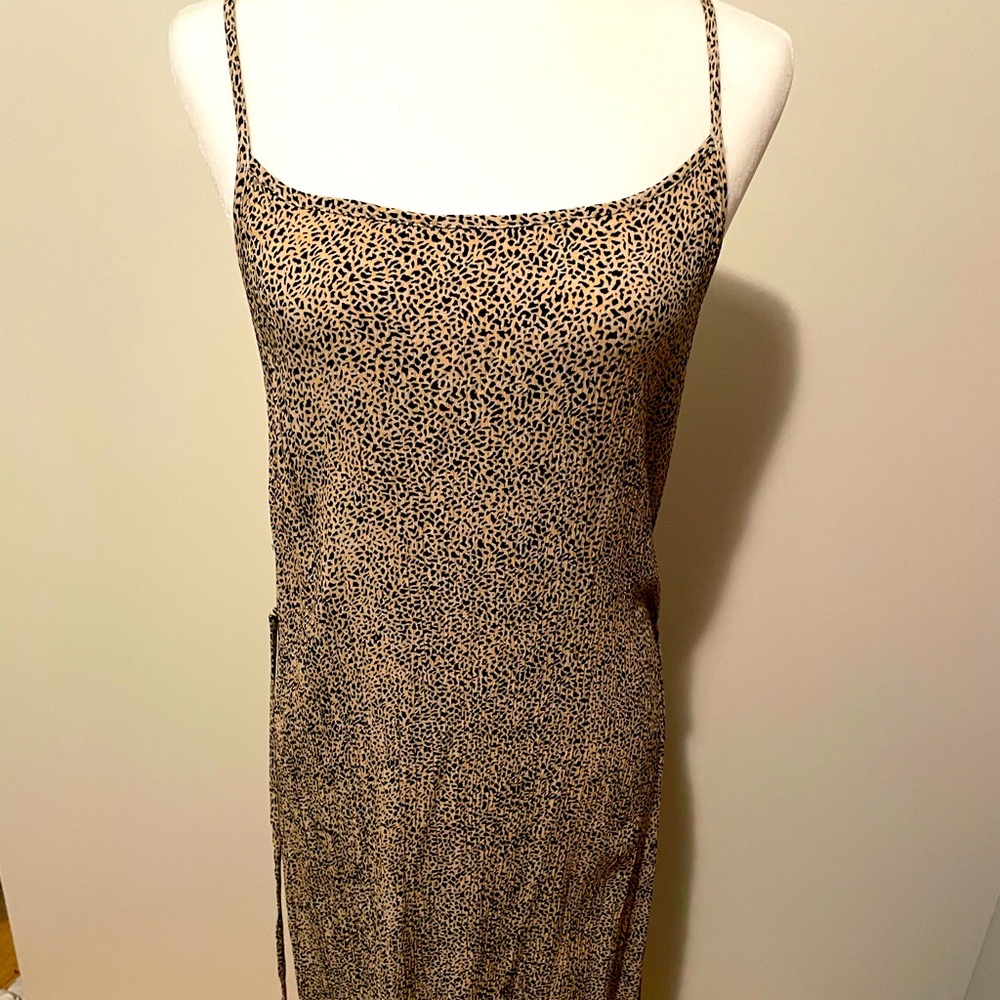 Billabong midi dress, size L, tan/black